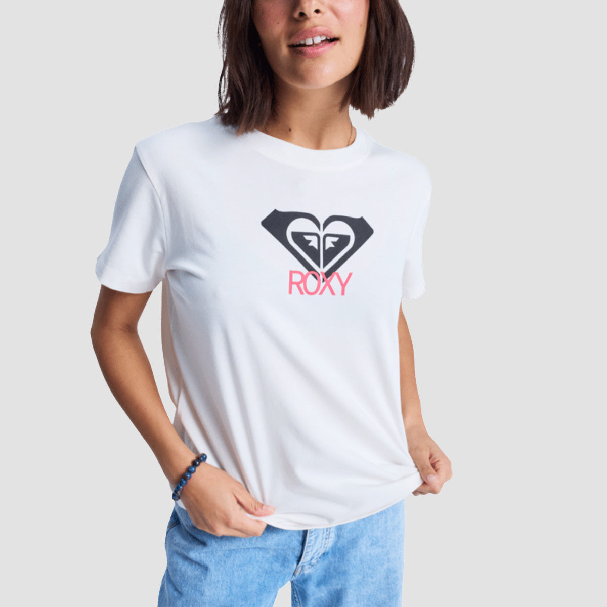 Roxy Ocean Road Art T-Shirt Egret - Womens