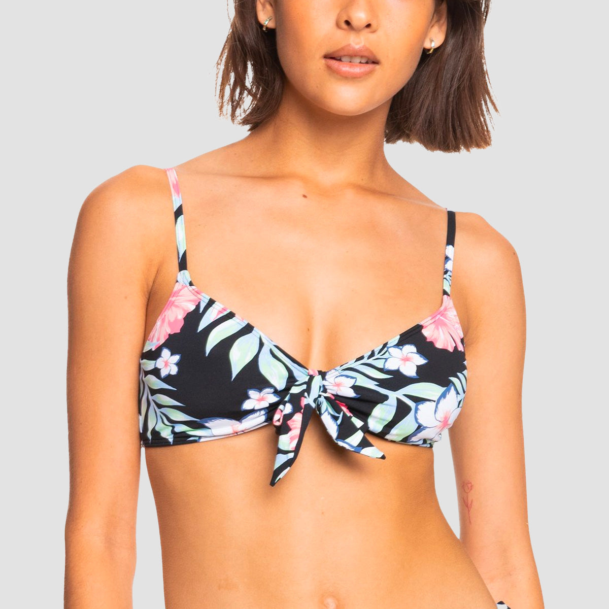 Roxy Printed Beach Classics Triangle Bikini Top Anthracite Easy Breezy S - Womens