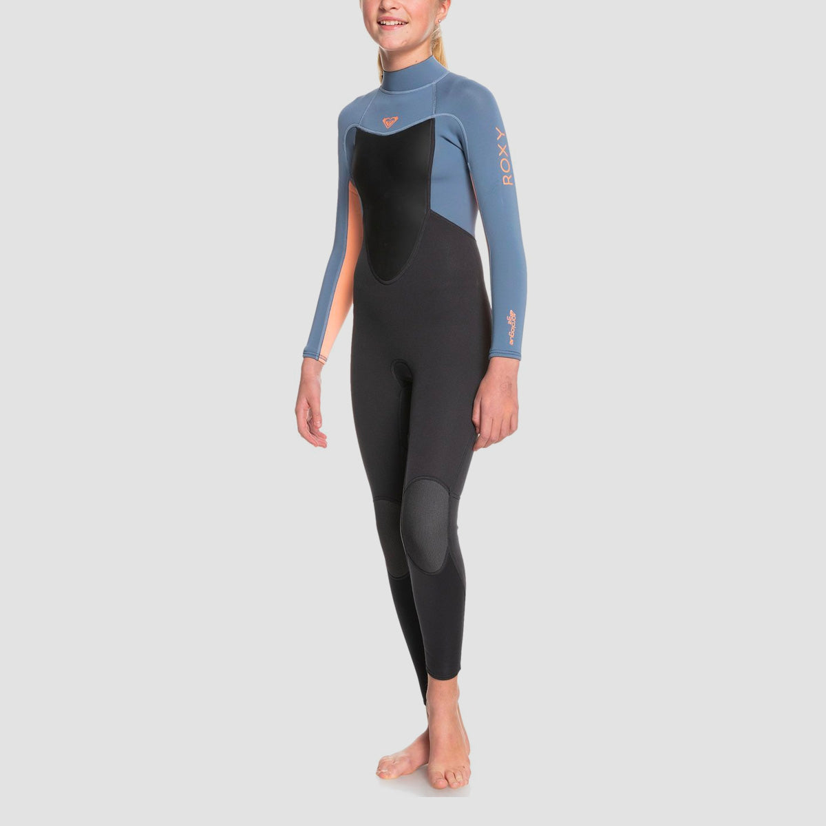 Roxy Prologue 4/3mm Back Zip Wetsuit Cloud Black/Powdered Grey/Sunglow ...