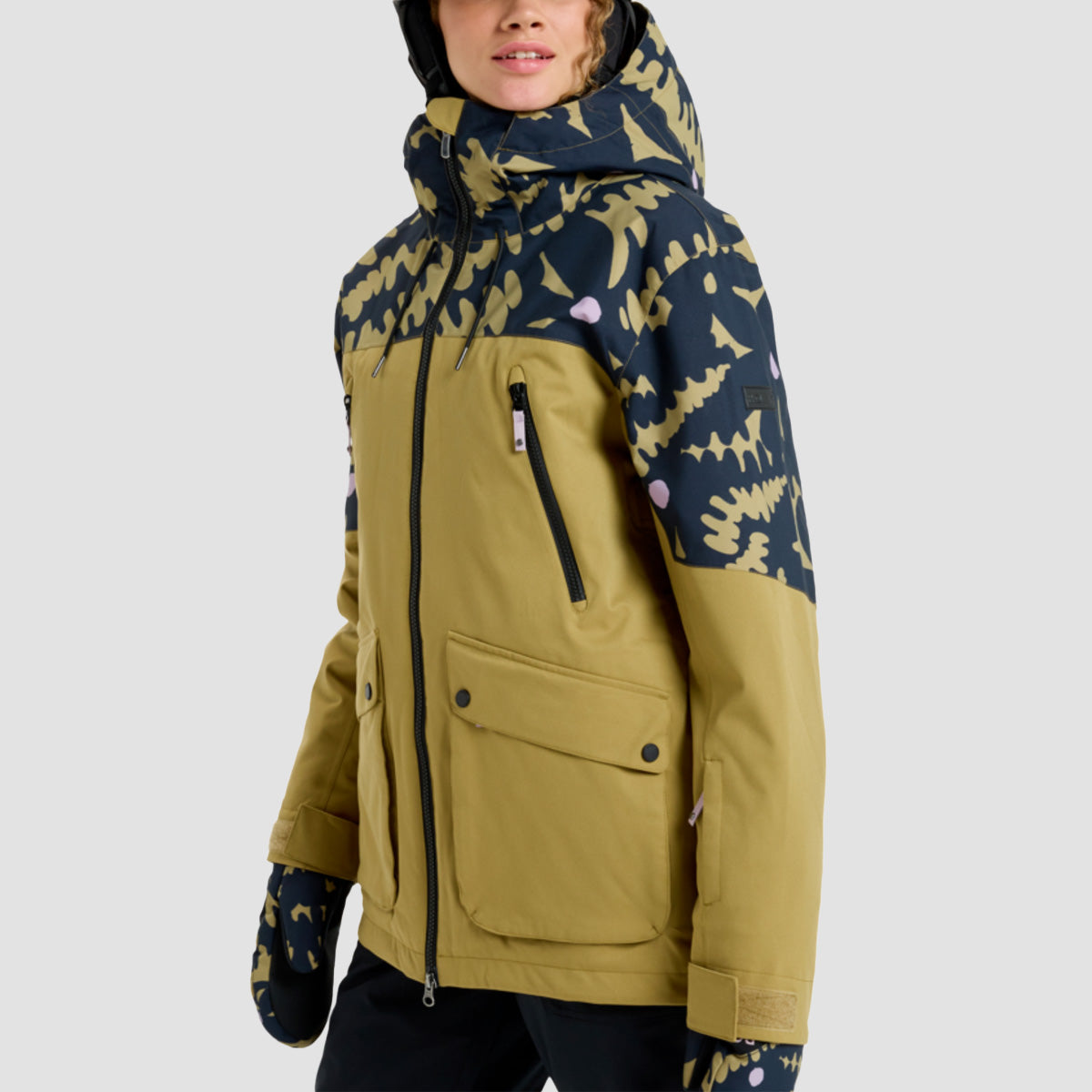 Roxy Stated 20K Snow Jacket Fennel Seed Big Flower - Womens