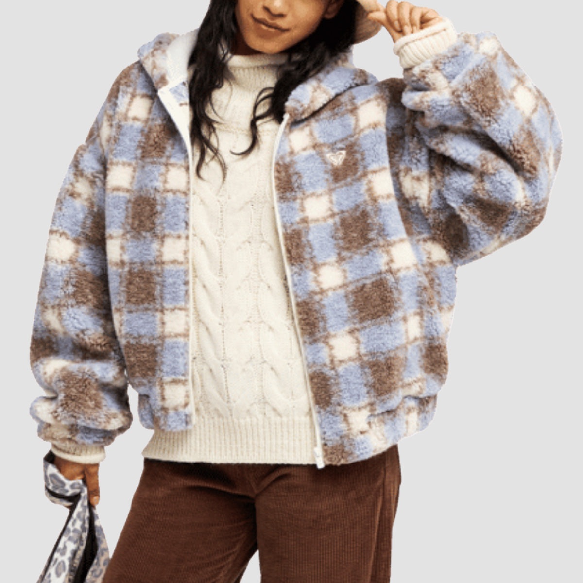 Roxy Take It Ok Hooded Fleece Jacket Coconut Milk - Womens