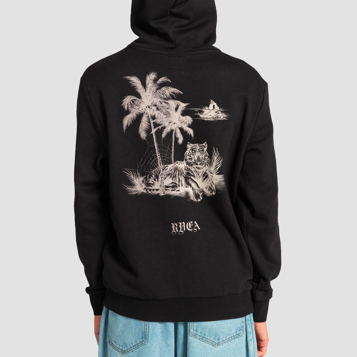 RVCA Benjamin Jean Jean Beach Tiger Pullover Hoodie Black