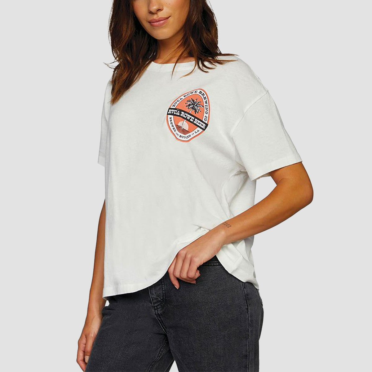 RVCA Camille Rowe Brewing T-Shirt Vintage White - Womens