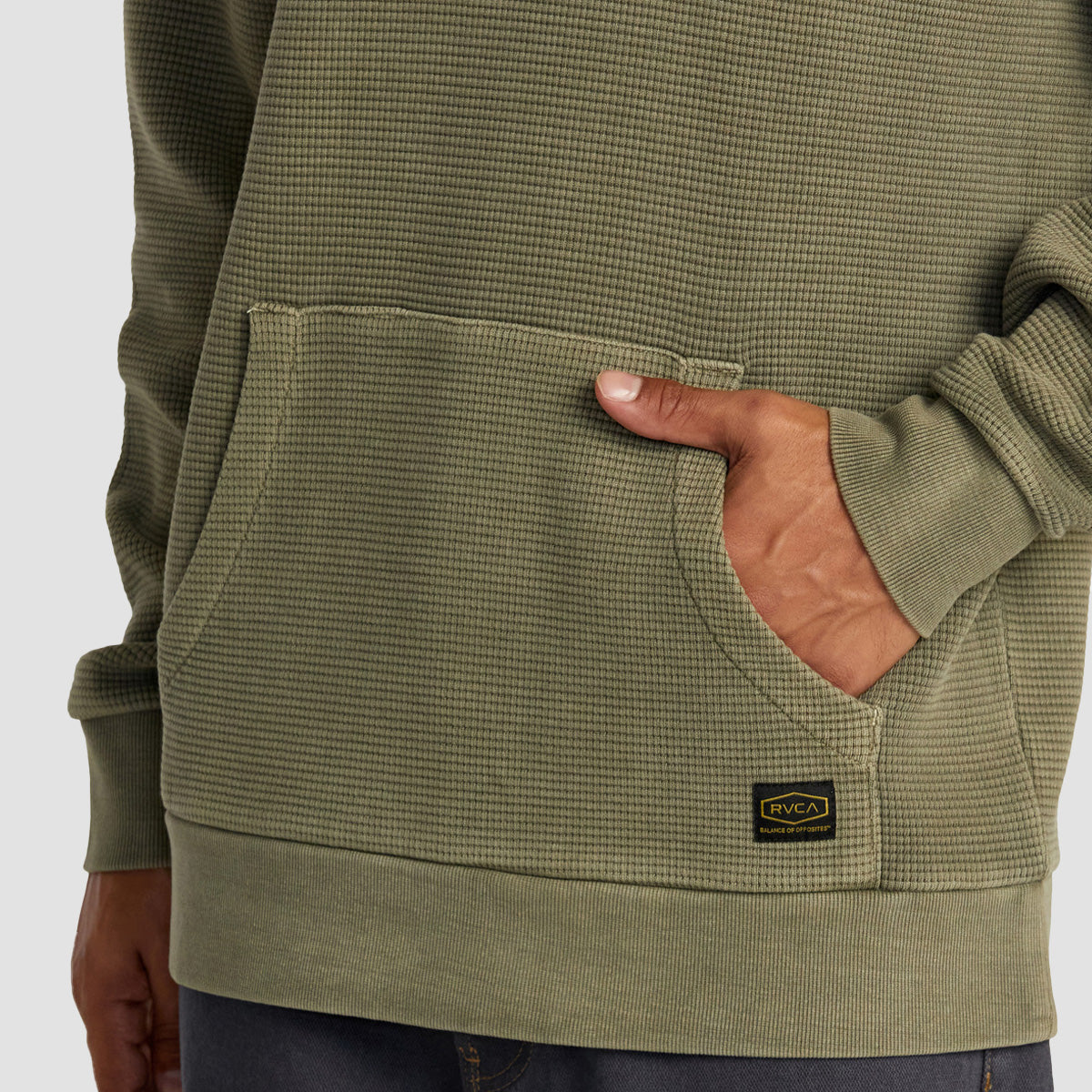 RVCA Dayshift Thermal Pullover Hoodie Olive