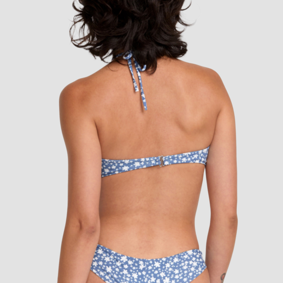 RVCA Fleur Halt Bandeau Bikini Top Coronet Blue - Womens