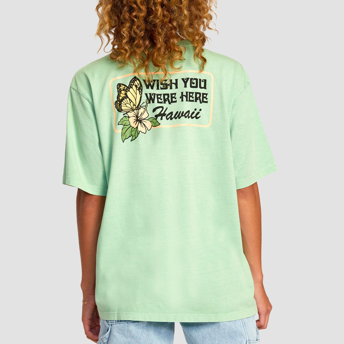 RVCA Hibiscus Hawaii T-Shirt Seafoam - Womens