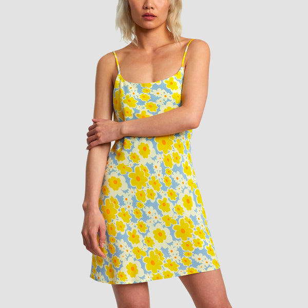 RVCA Macarthur Mini Dress Dusty Blue Womens