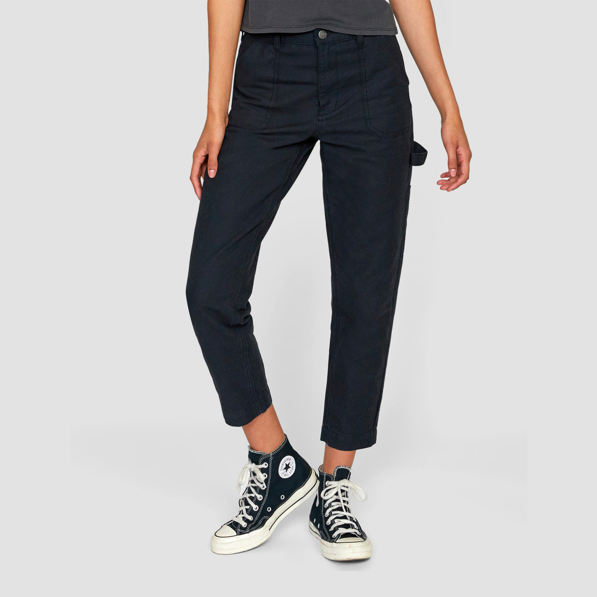 RVCA Recession Collection Slim Fit Trousers True Black - Womens