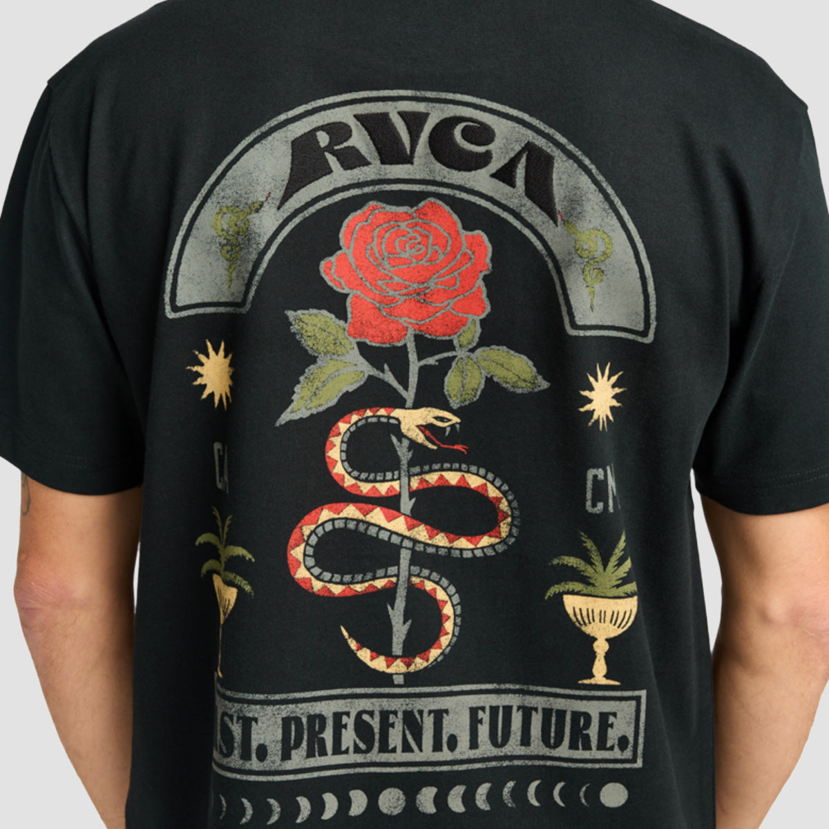 RVCA Roses Poster T-Shirt Black