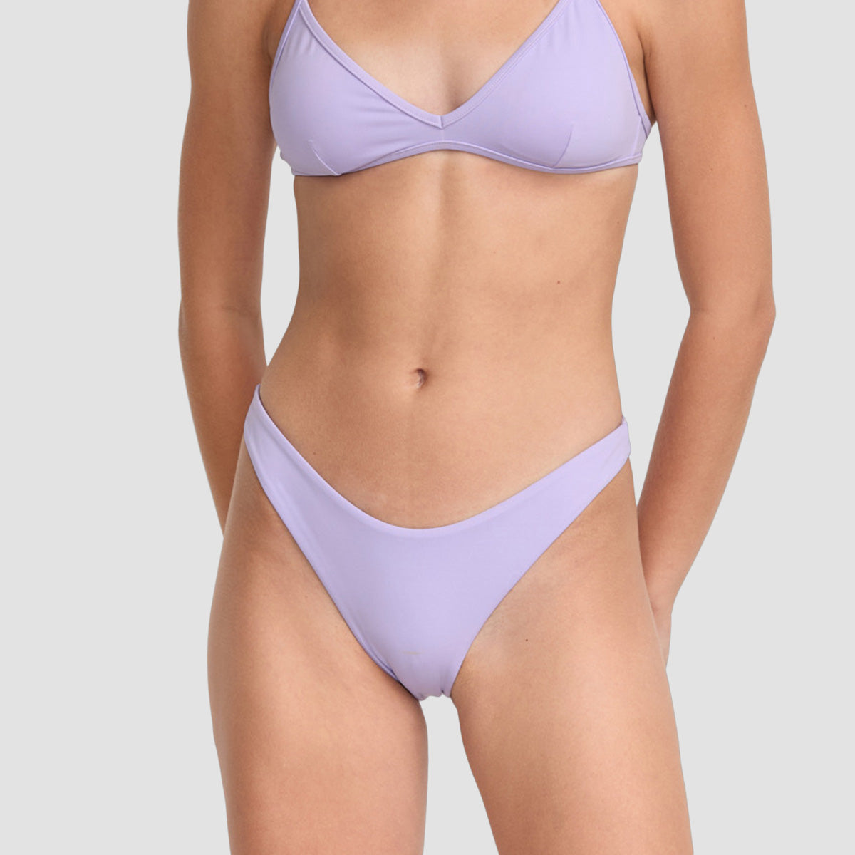 RVCA Solid Medium French Bikini Bottoms Lavender - Womens