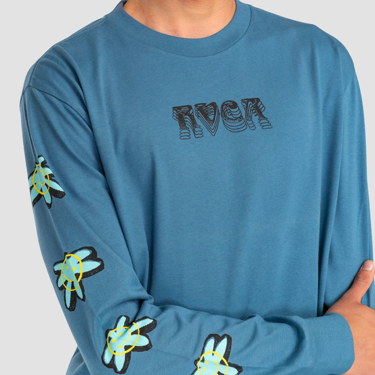 RVCA Starish Longsleeve T-Shirt Cool Blue