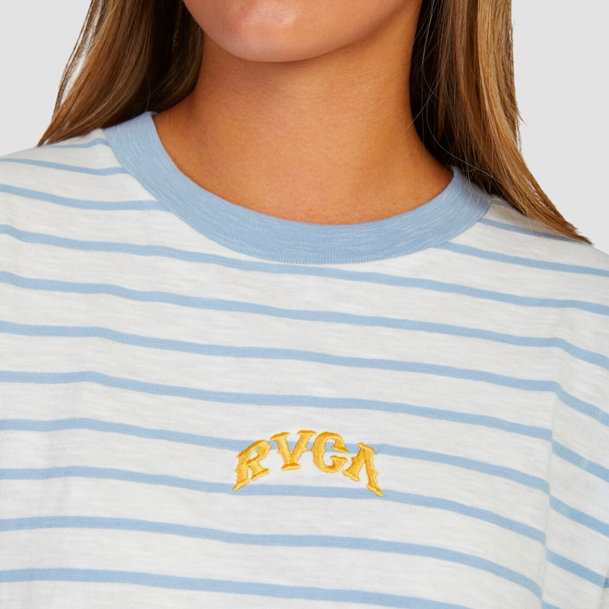 RVCA Stripes Half Rummage T-Shirt White - Womens