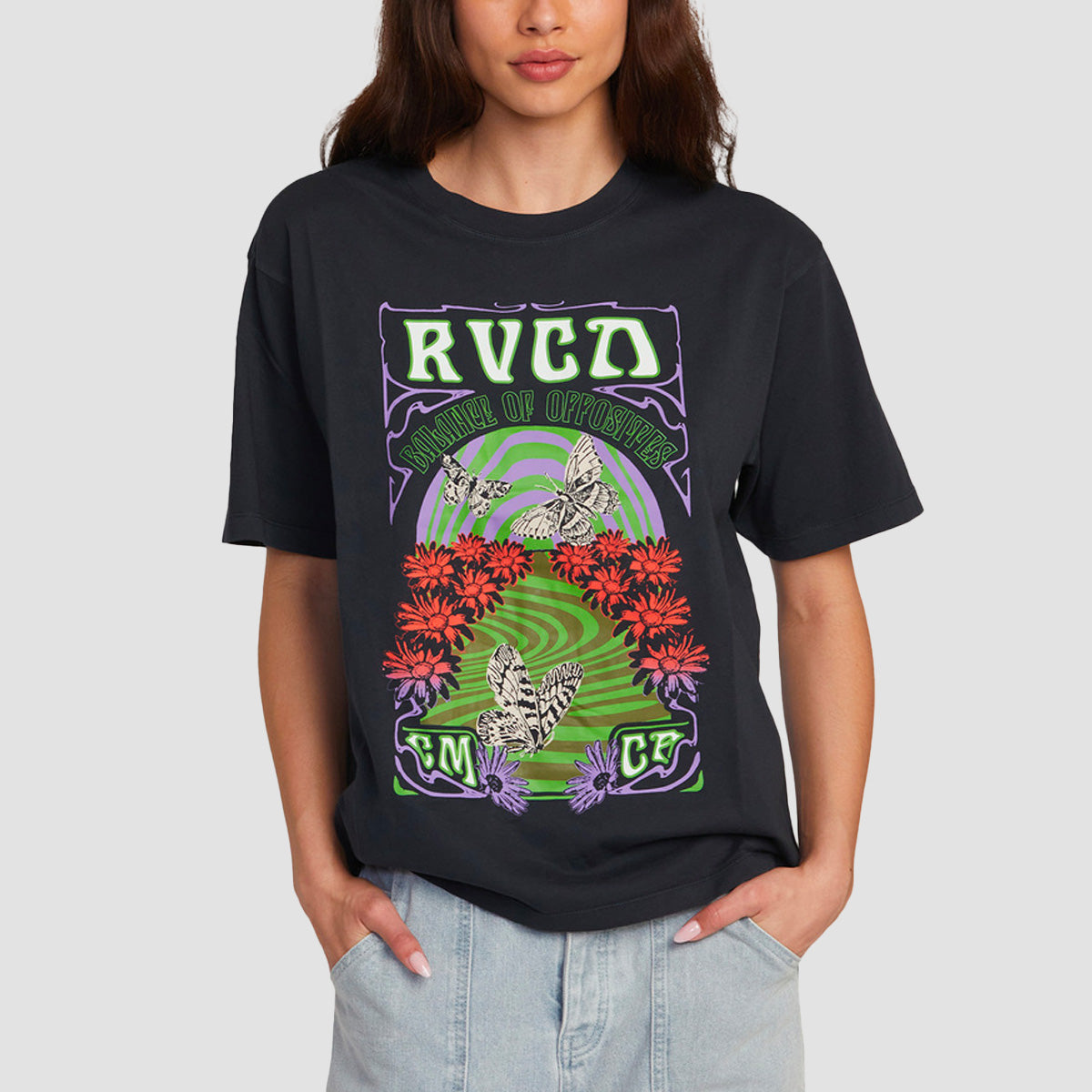 RVCA Swirl Anyday T-Shirt RVCA Black - Womens