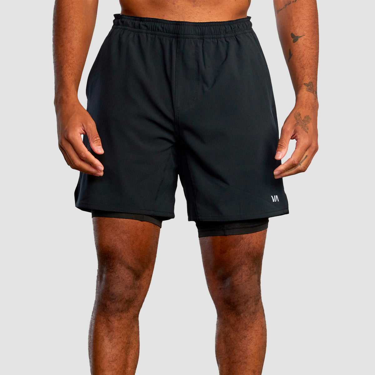 RVCA VA Sport Yogger 17" 2-in-1 Training Shorts Black Multi