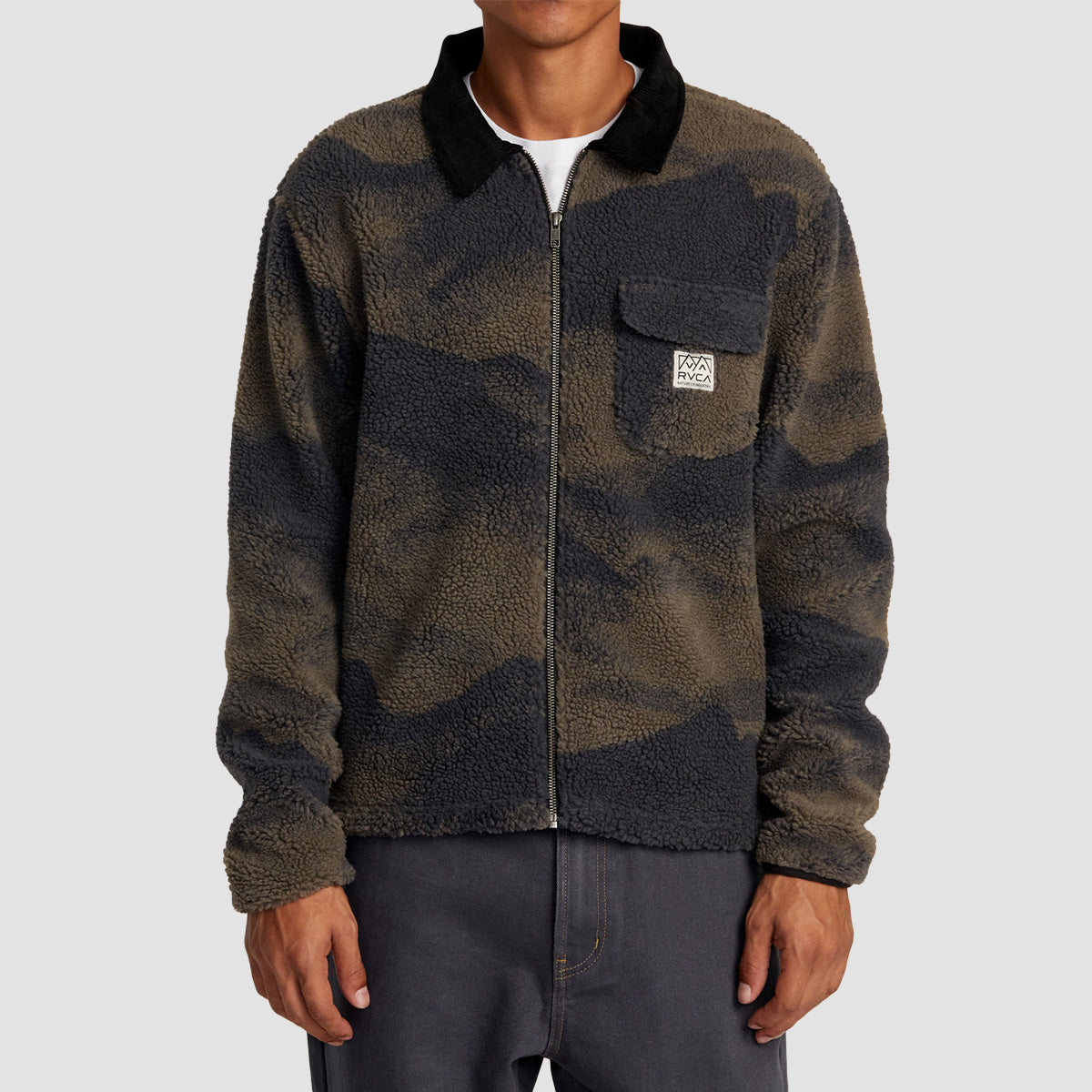 RVCA Walker Sherpa Jacket Blue Haze