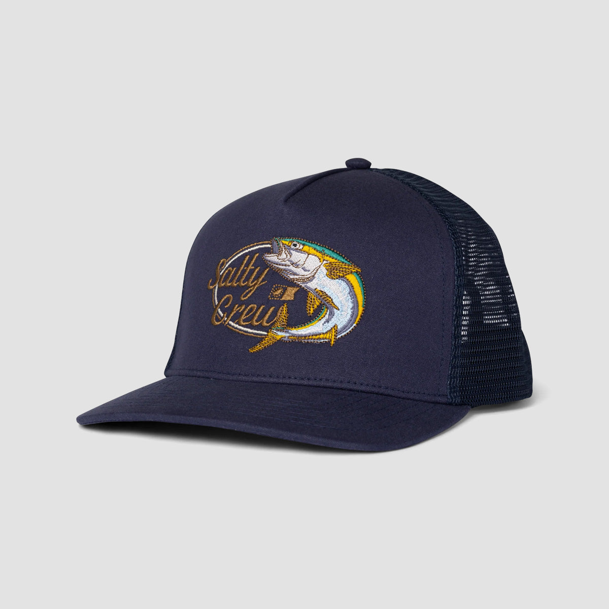 Salty Crew Yellow Tailed Trucker Cap Midnight Navy