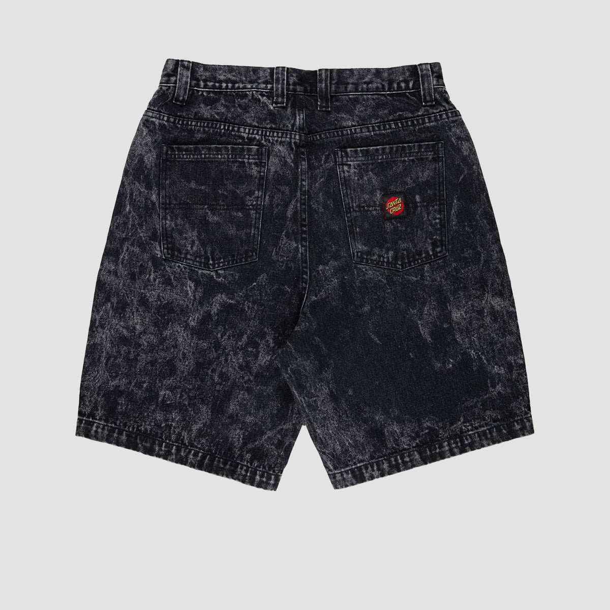 Santa Cruz Big Denim Shorts Black Acid Wash