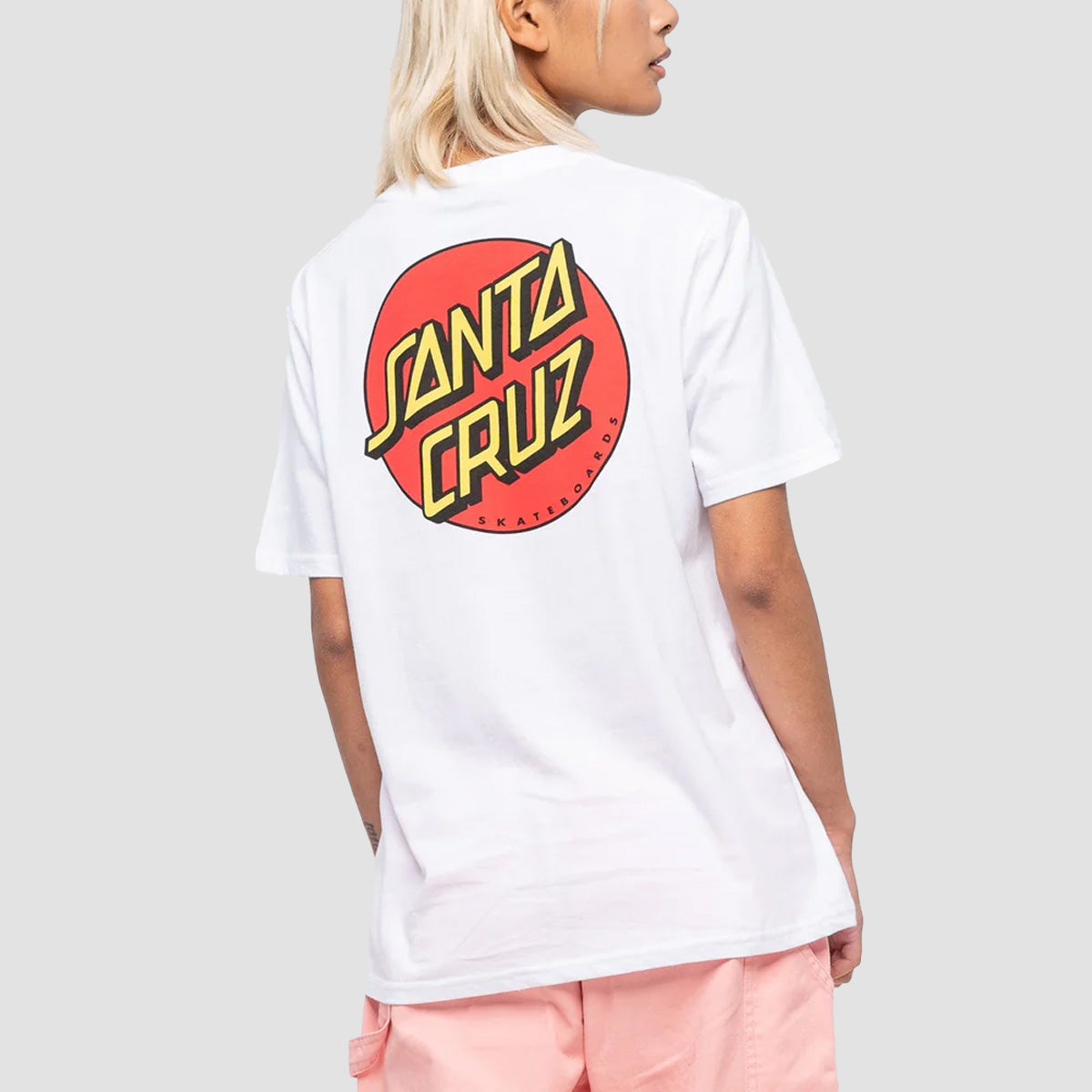 Santa Cruz Classic Dot Chest T-Shirt White - Womens