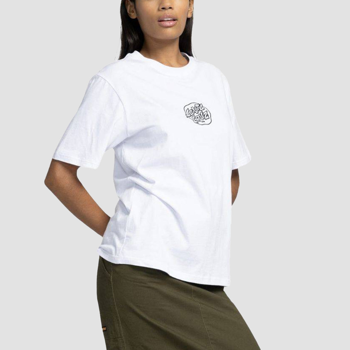 Santa Cruz Fever Dream Mono Dot Center T-Shirt White - Womens