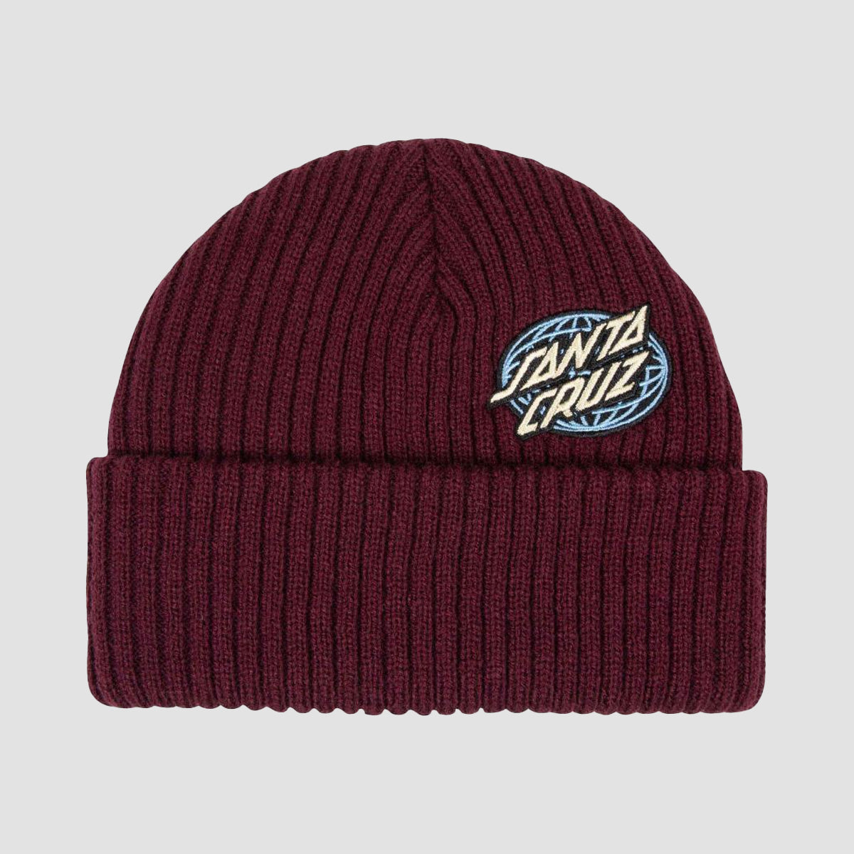 Santa Cruz Global Oval Dot Beanie Dark Cherry