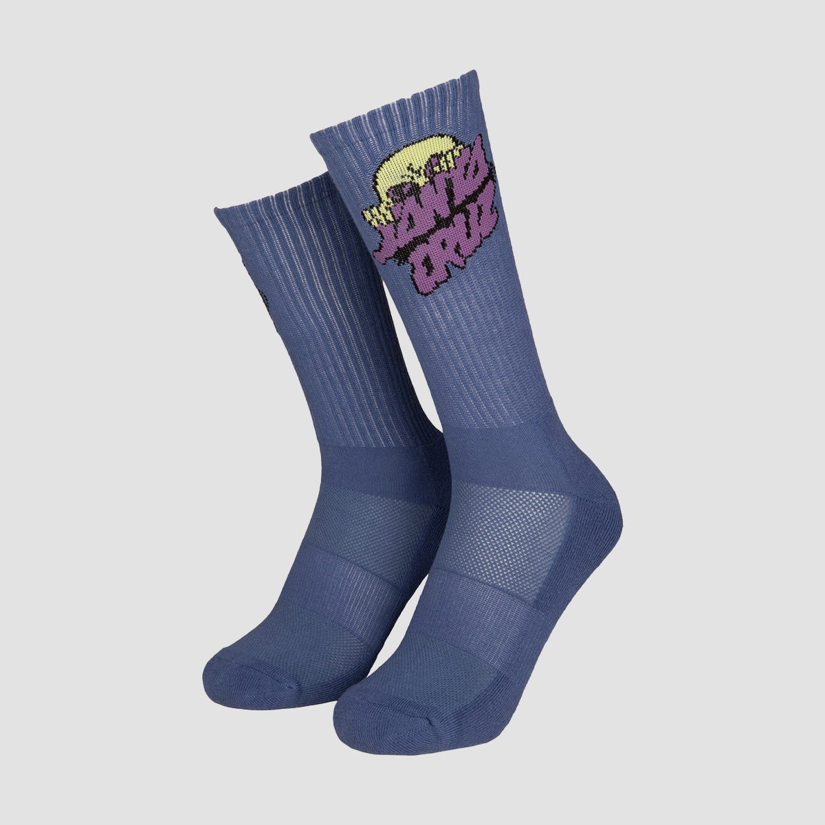 Santa Cruz Knibbs Alien Stacked Strip Socks Azure Blue