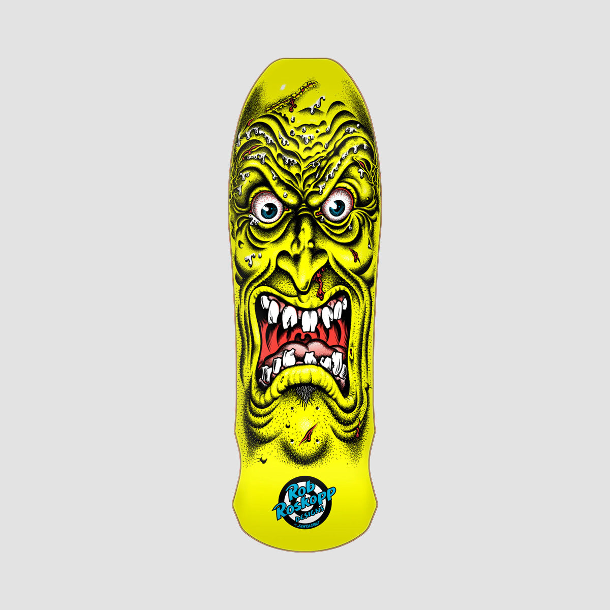 Santa Cruz Roskopp Face Reissue Skateboard Deck Yellow - 9.5"