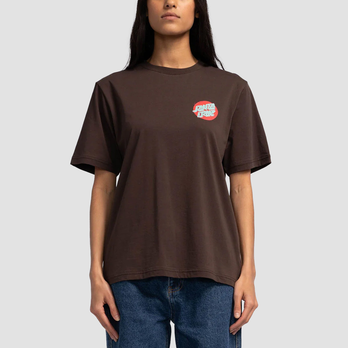 Santa Cruz Scrawl Dot T-Shirt Ground Coffee - Womens
