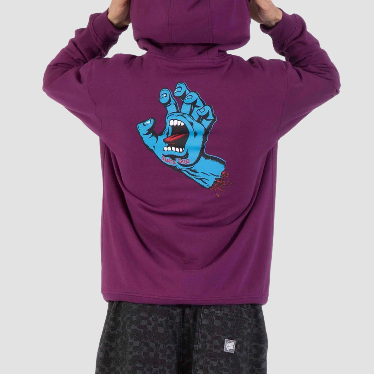 Santa Cruz Screaming Hand Chest Pullover Hoodie Fresh Purple