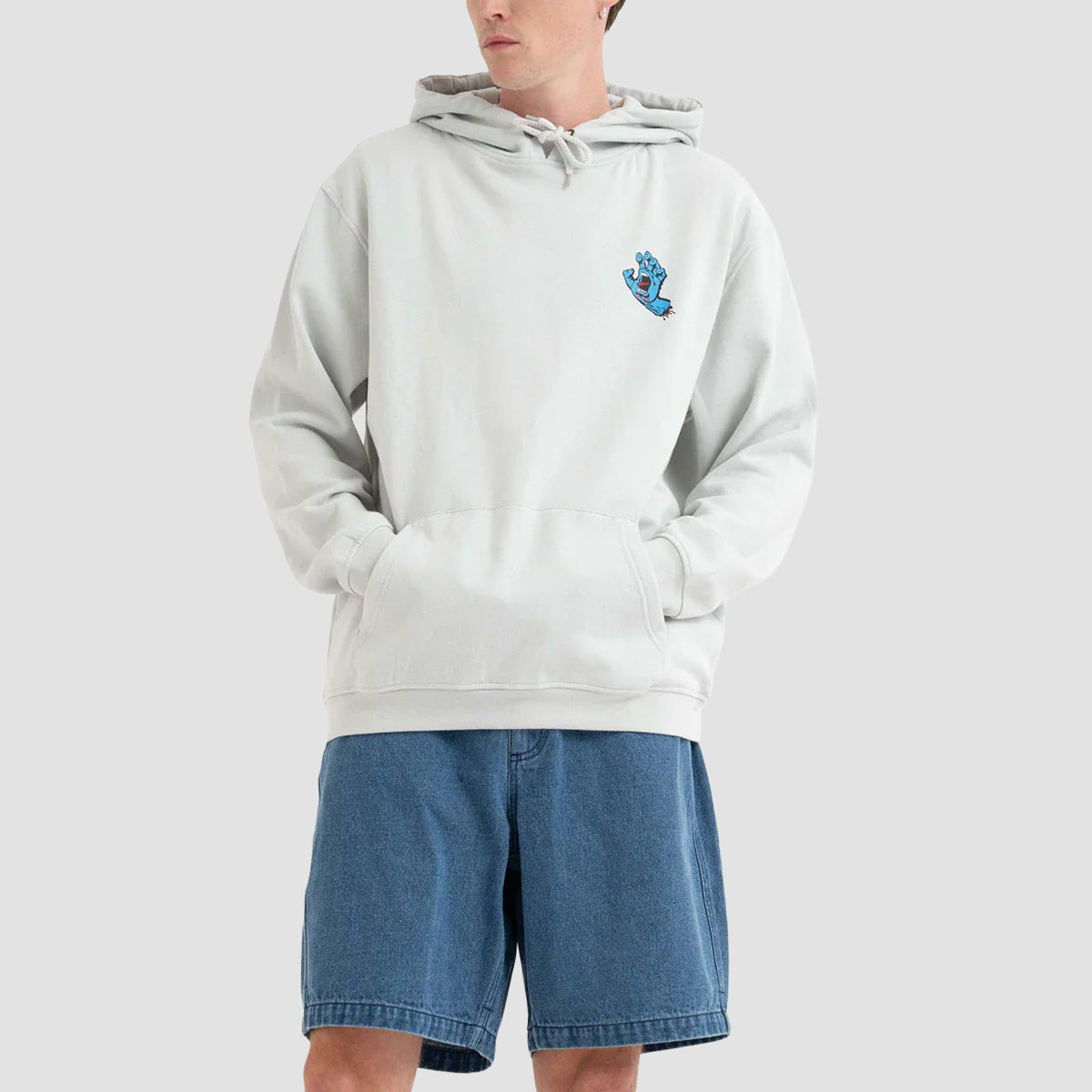 Santa Cruz Screaming Hand Chest Pullover Hoodie Mist