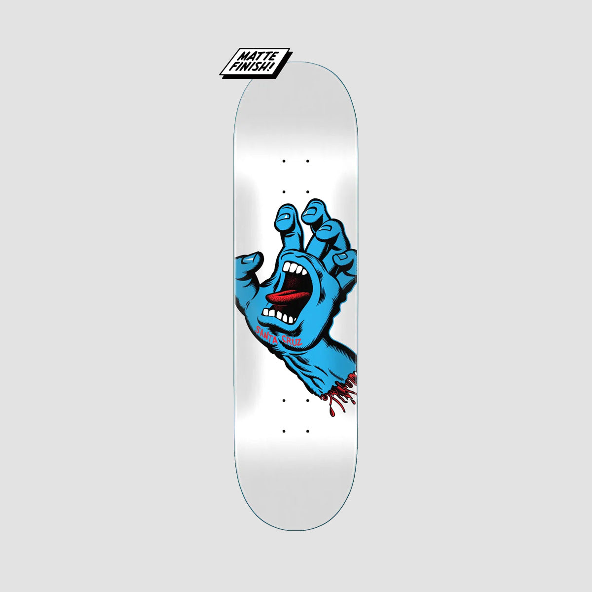 Santa Cruz Screaming Hand Skateboard White - 8.25"