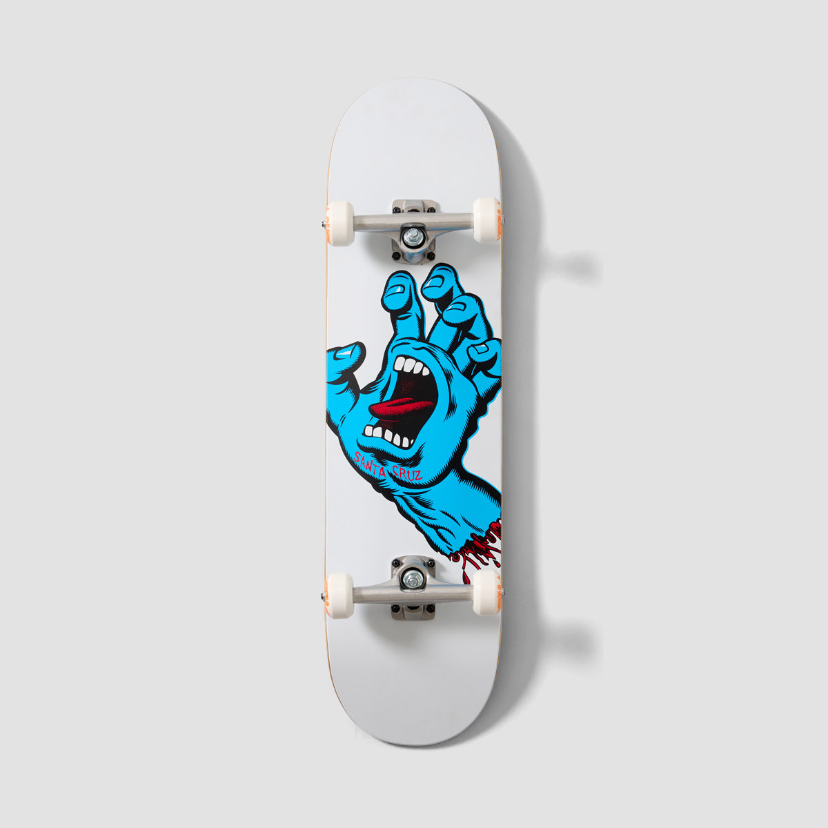 Santa Cruz Screaming Hand Skateboard White - 8.25"