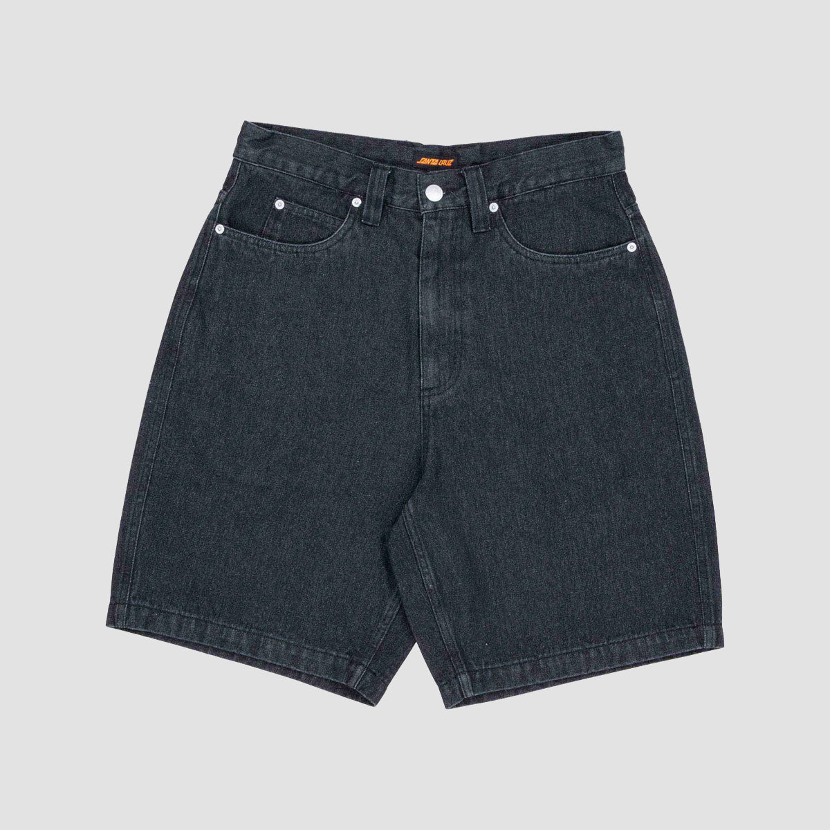 Santa Cruz Self Destruct Big Denim Shorts Black Wash