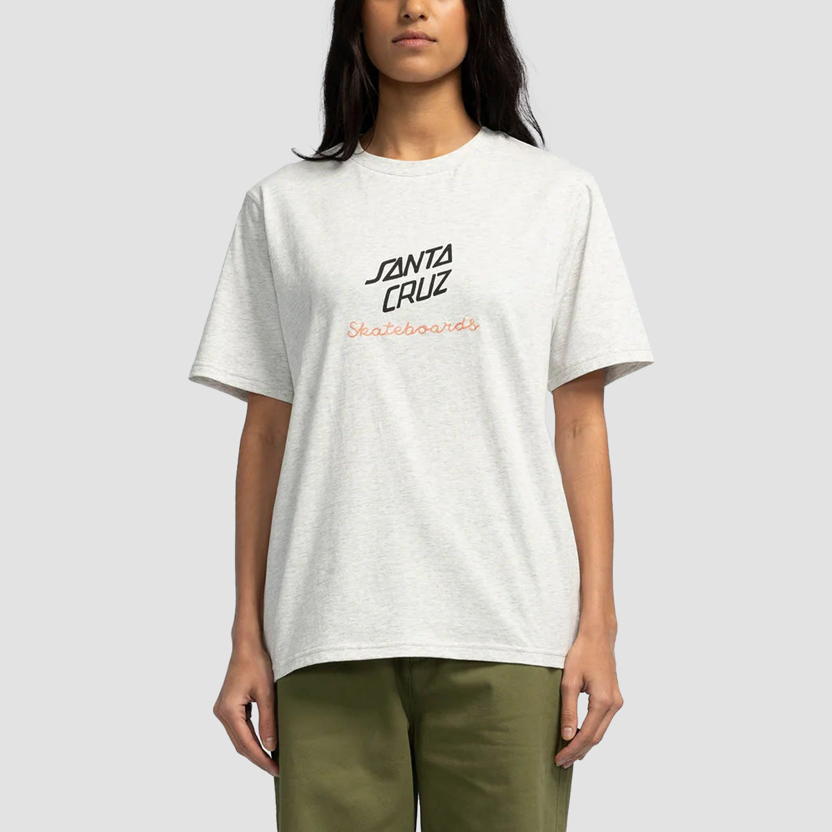 Santa Cruz Singular Script Center T-Shirt Athletic Heather - Womens