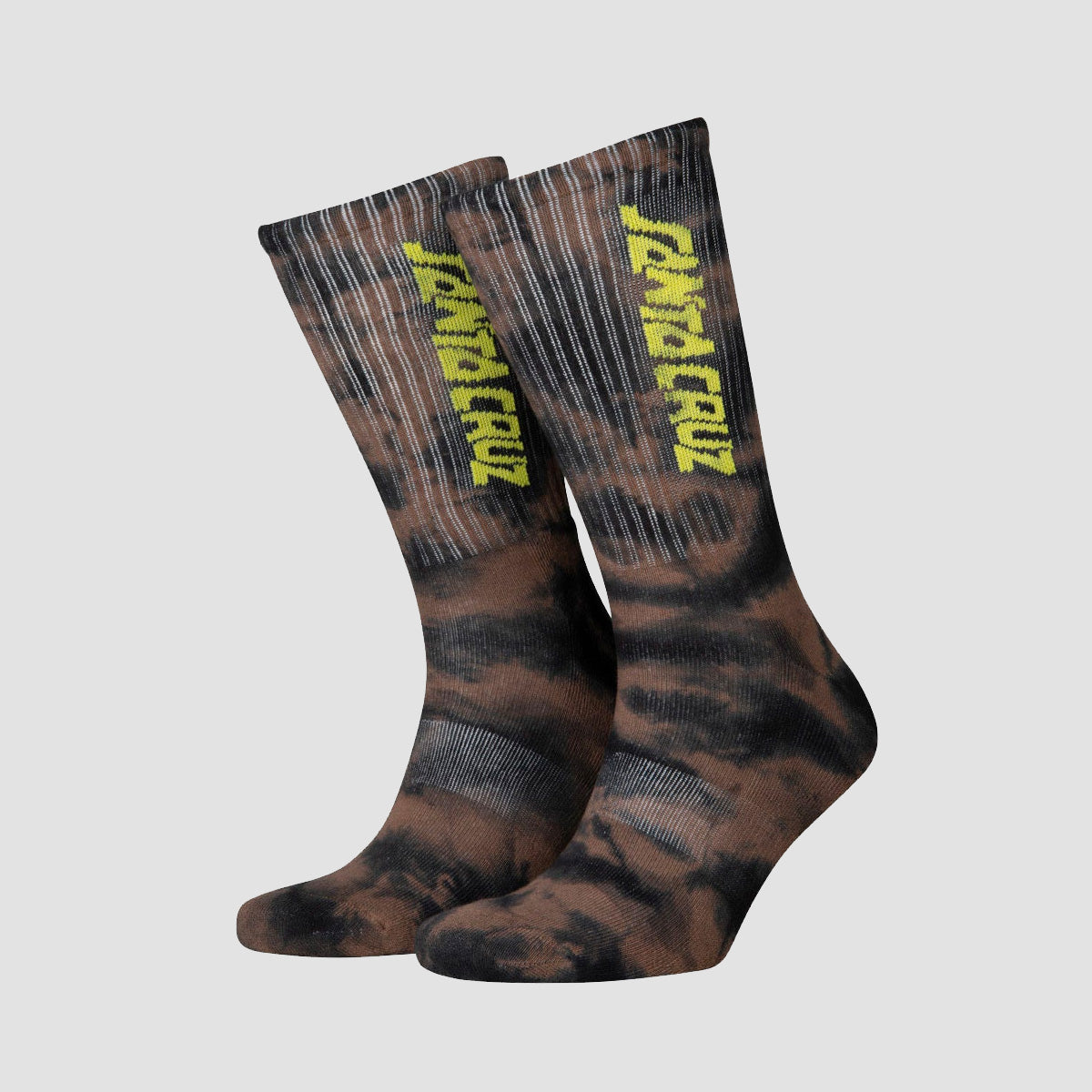 Santa Cruz Step Strip Socks Black/Brown Tie Dye