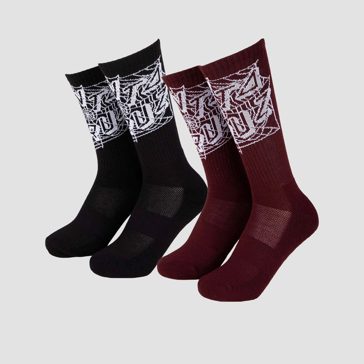 Santa Cruz Web Dot Socks 2 Pack Black/Dark Plum
