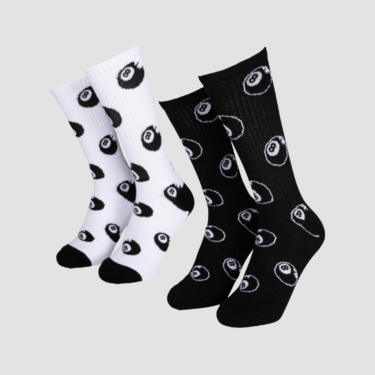 Santa Cruz Winkowski Eight Ballr Socks 2 Pack White/Black