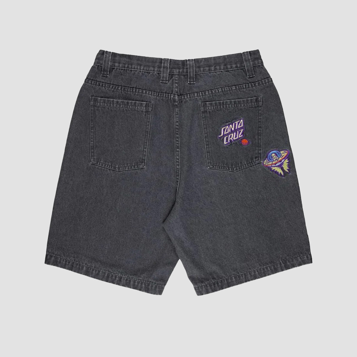 Santa Cruz Winkowski UFO Big Denim Shorts Grey