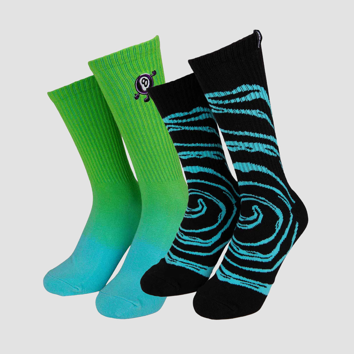 Santa Cruz Winkowski Vertigo Socks 2 Pack Tie Dye/Black