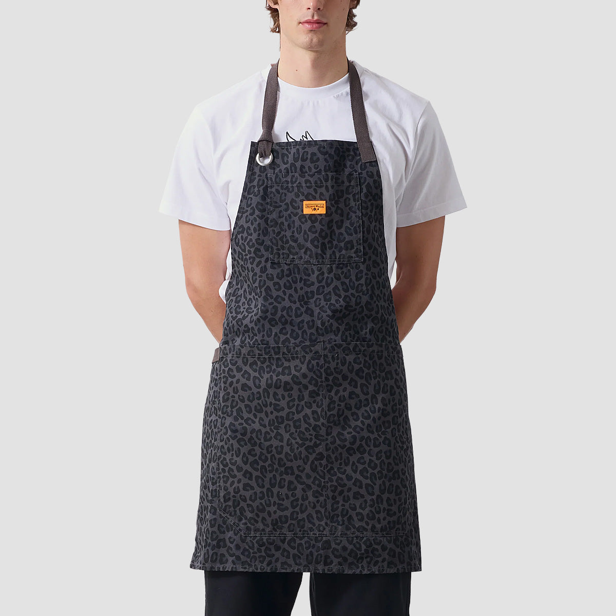 Service Works Patterned Apron Black Leopard