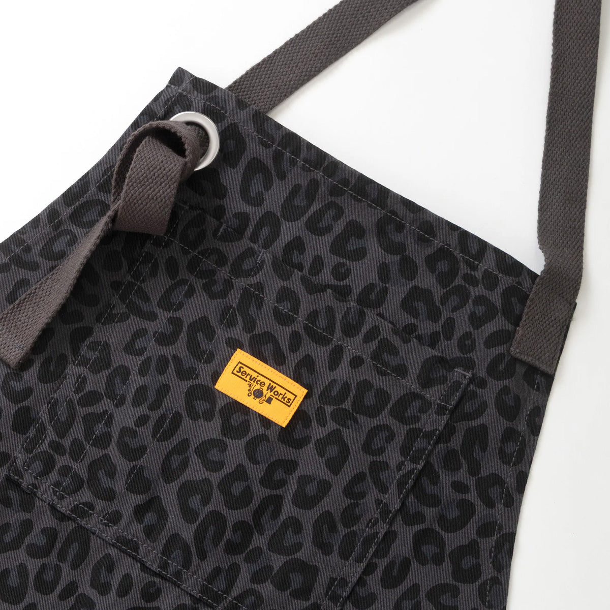 Service Works Patterned Apron Black Leopard