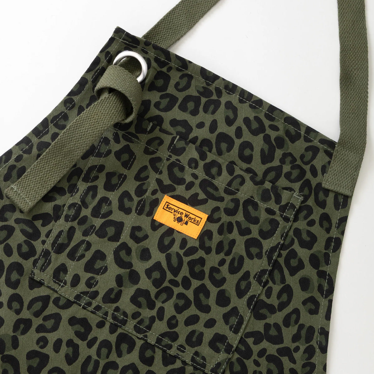 Service Works Patterned Apron Green Leopard