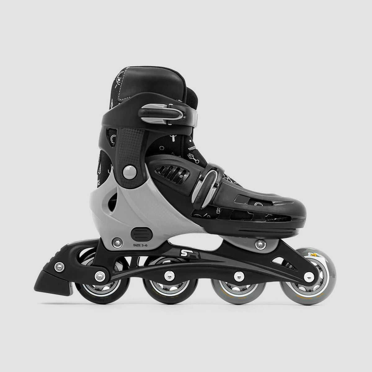 SFR Cyclone II Adjustable Inline Skates Ninja