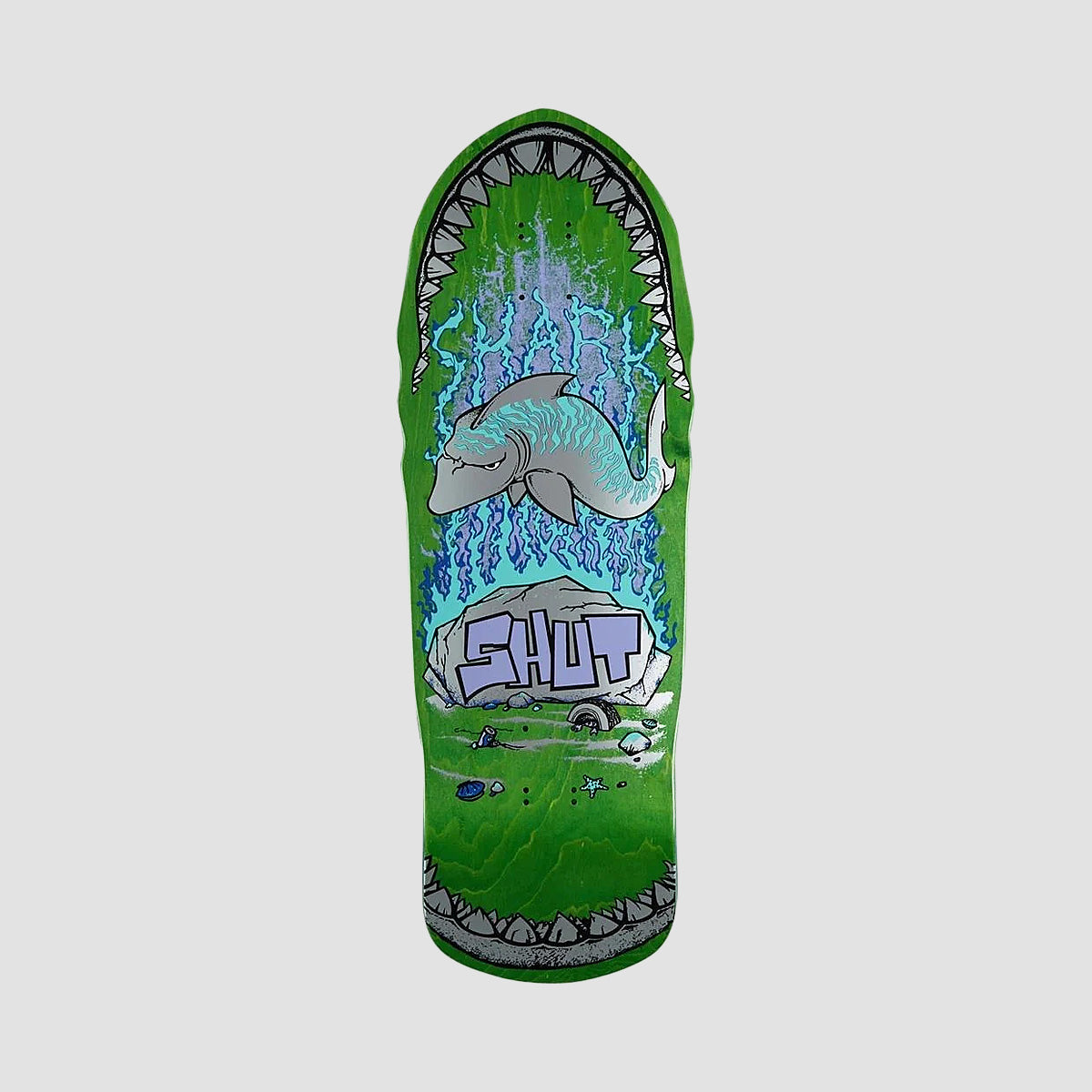 SHUT 86 Shark EX7 Skateboard Deck Green - 10.375"