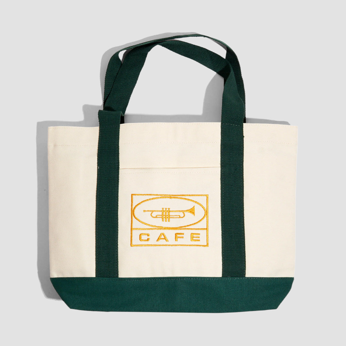 Skateboard Cafe 45 Tote Bag Cream/Forest Green