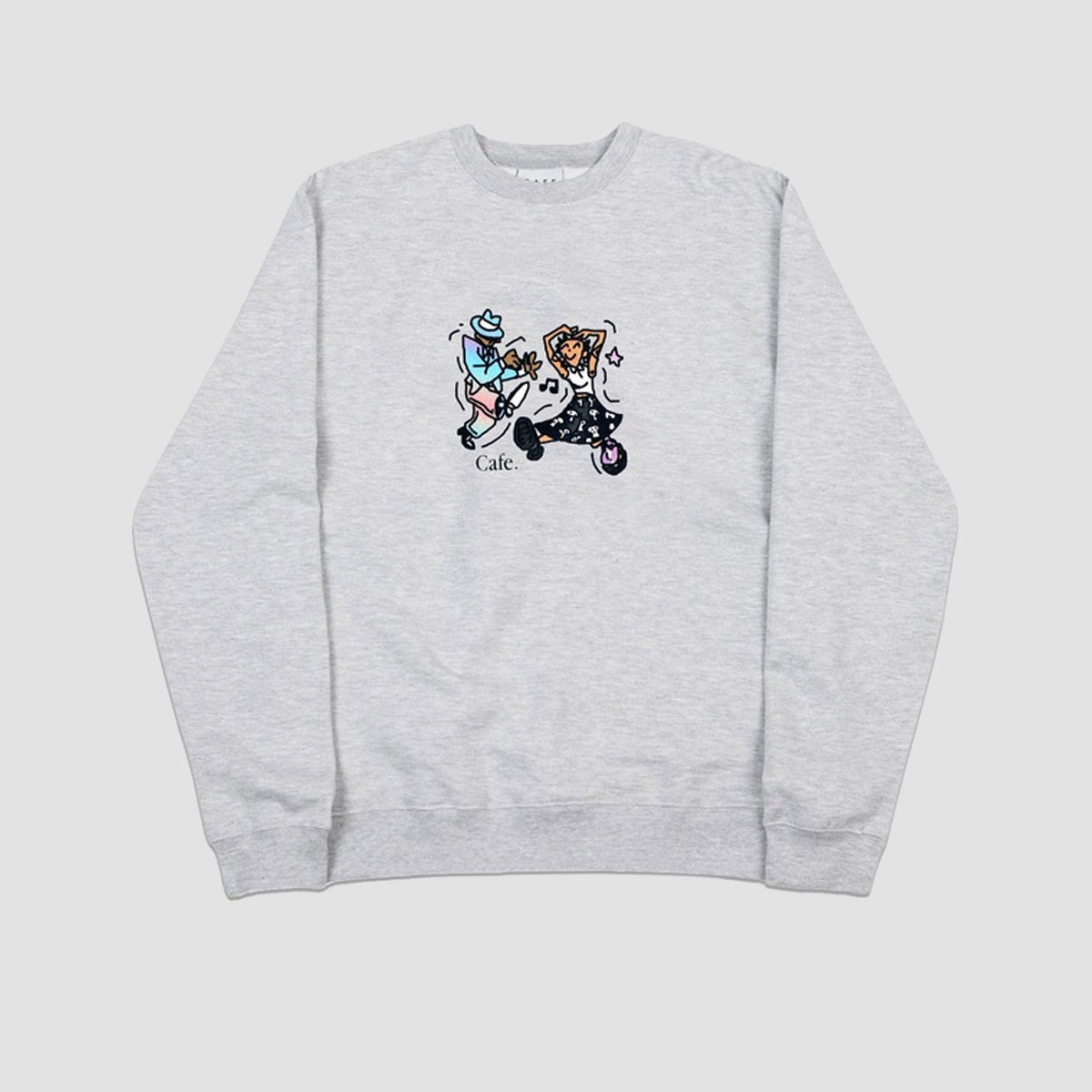 Skateboard Cafe Dancing Crew Sweatshirt Heather Grey