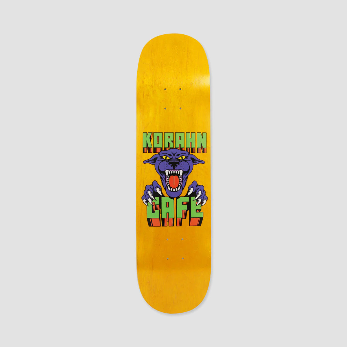 Skateboard Cafe Korahn Panther C2 Shape Skateboard Deck Yellow Wood Stain - 8.5"