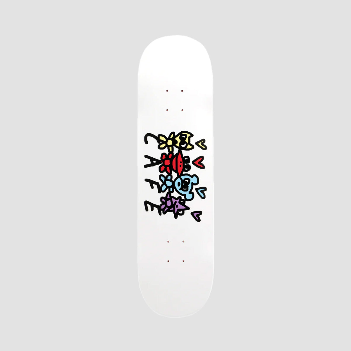 Skateboard Cafe Pals C2 Shape Skateboard Deck White - 8.5"