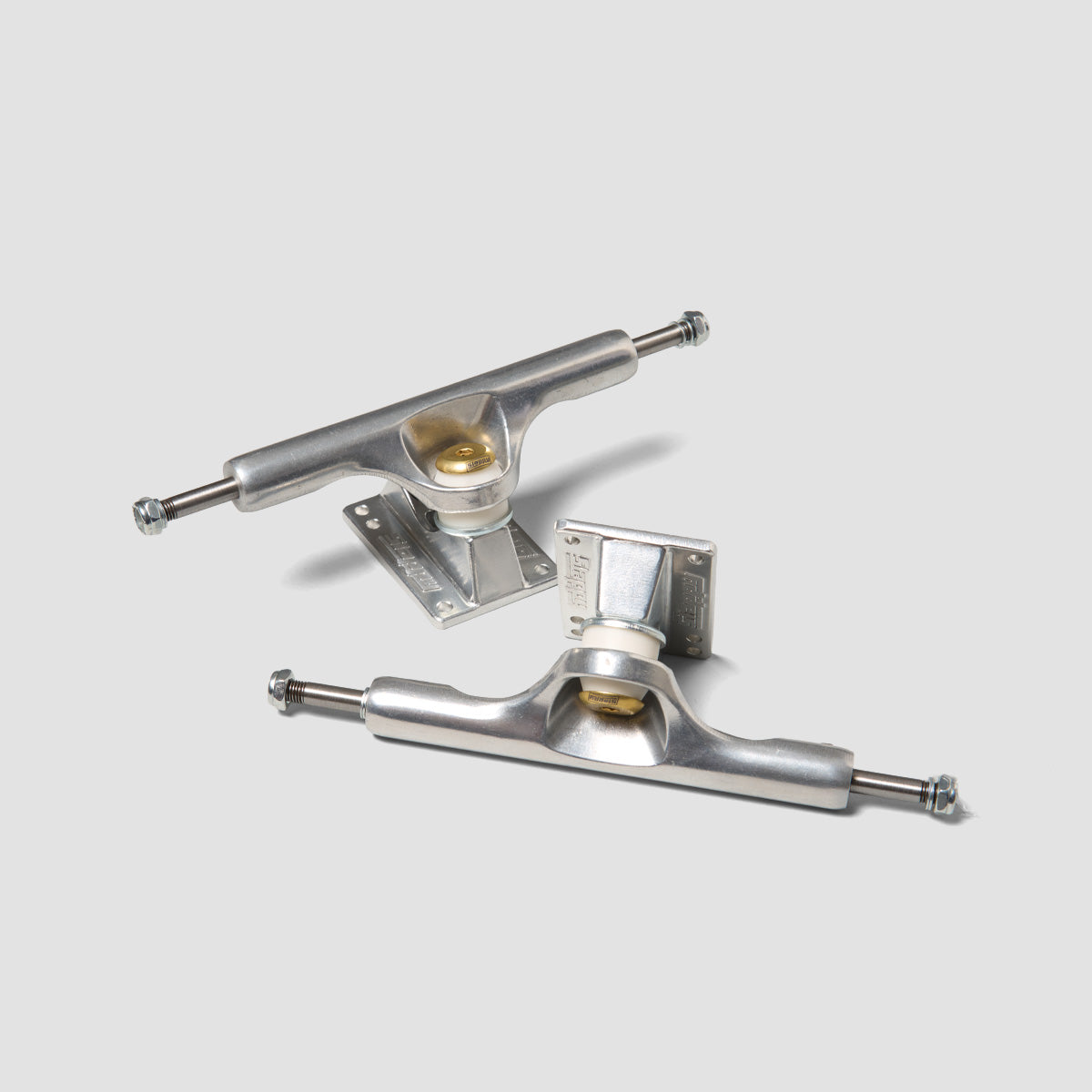 Slappy ST1 Inverted Hollow Lights/Ultra Low Kingpin (6 Hole Baseplate) Skateboard Trucks 1 Pair Polished/Gold - 9"