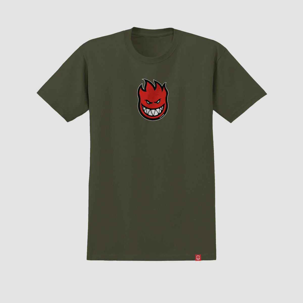 Spitfire Bighead Mid Fill T-Shirt Military Green/Red