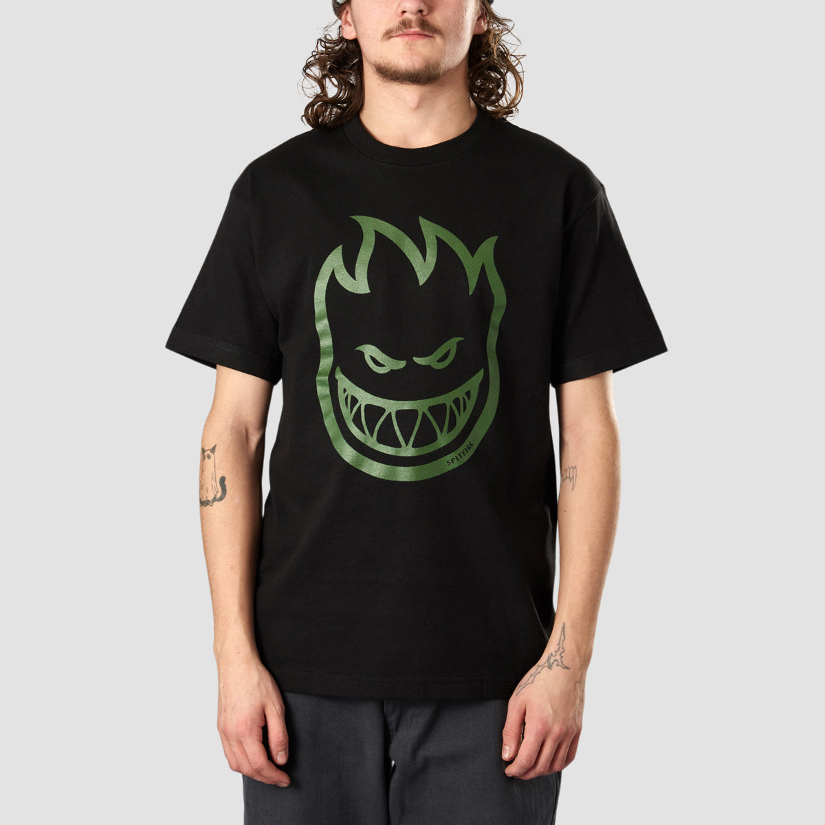 Spitfire Bighead T-Shirt Black/Olive